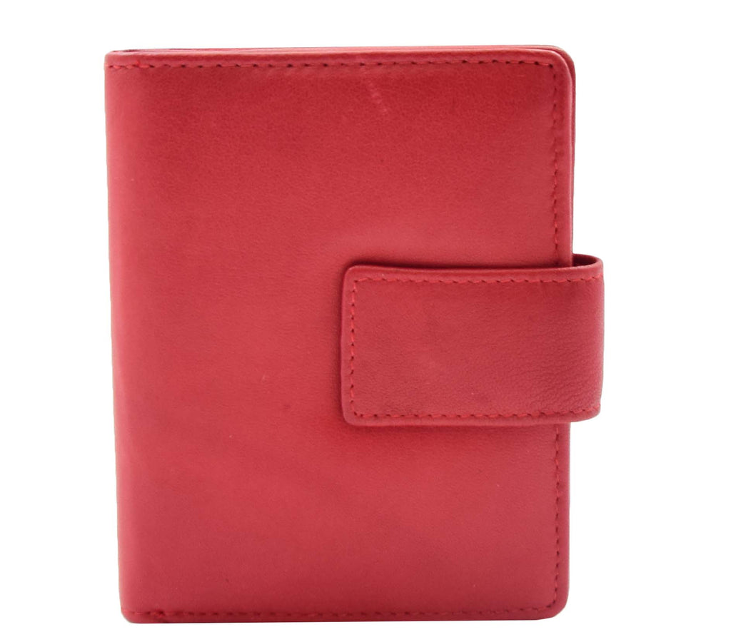 DR447 Women's Leather Purse Booklet Style Wallet Red 2