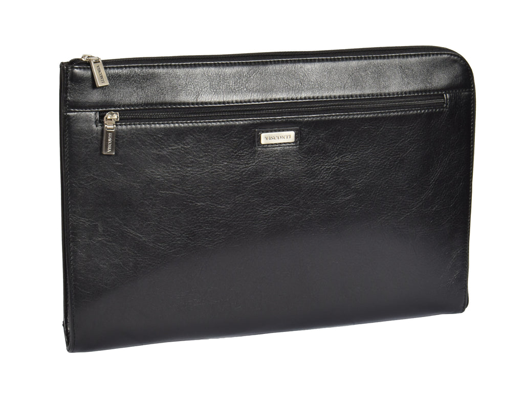 DR370 Real Leather Portfolio Case Black 2