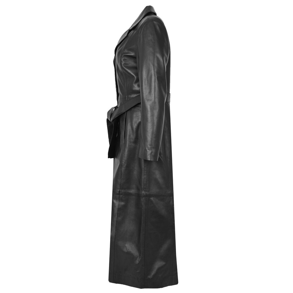 DR235 Women's Classic Full Length Long Coat Winter Black 5