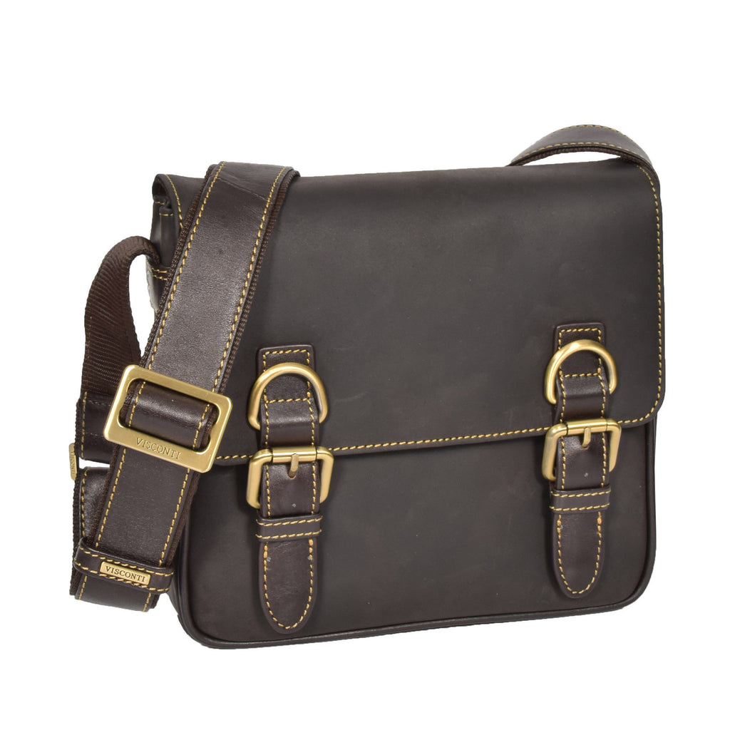 DR393 Satchel Style Leather Flight Bag Brown 1