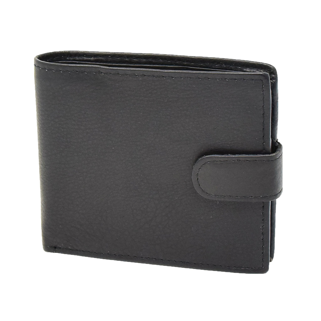 DR408 Men's Bifold Leather Notecase Wallet Black 1
