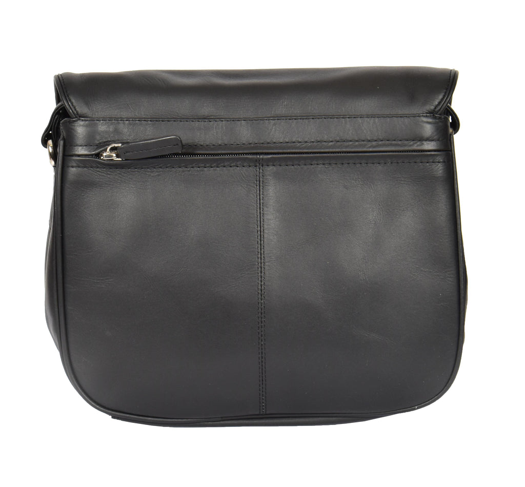 DR364 Women's Classic Cross Body Leather Bag Black 6