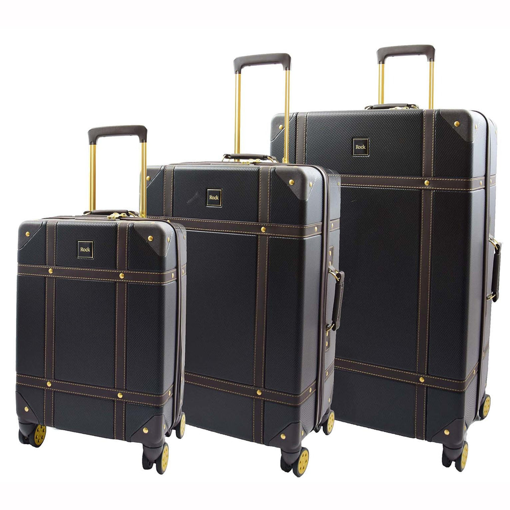 DR515 Travel Luggage with 8 Spinner Wheels Black 1