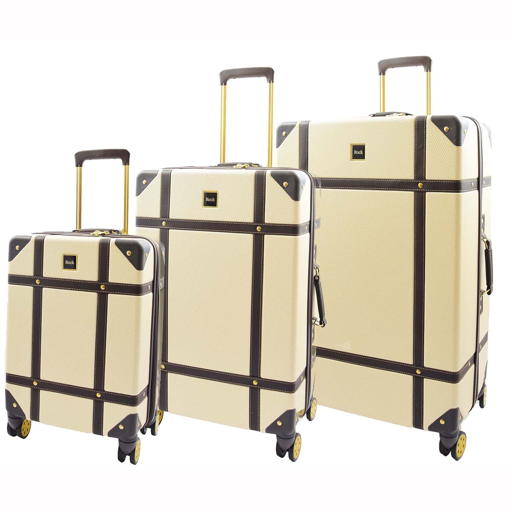 DR515 Travel Luggage with 8 Spinner Wheels Cream 1