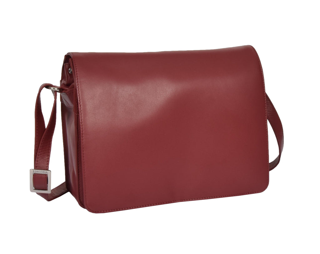 DR363 Women's Leather Cross Body Bag Red 2