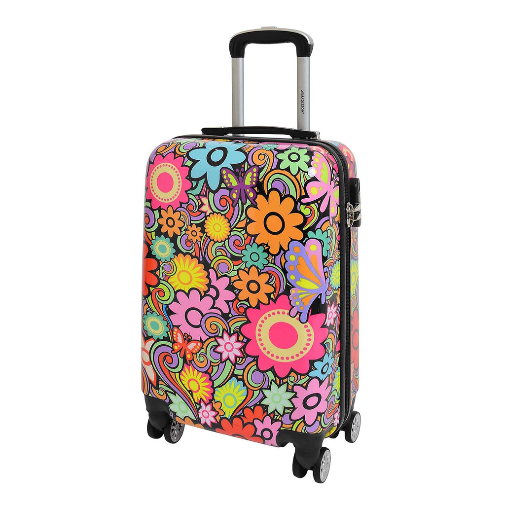 DR519 Hard Shell Luggage Suitcase With Four Wheels Flower Print 1