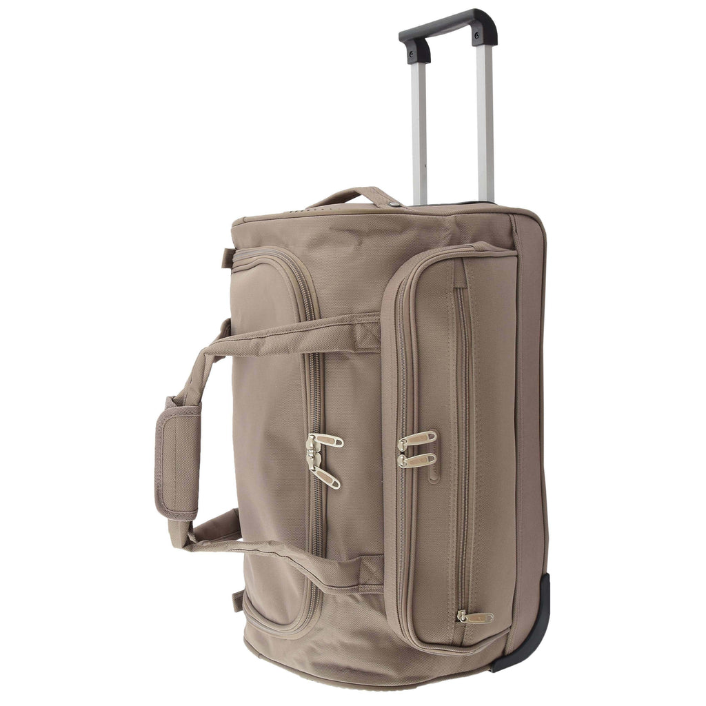 DR487 Lightweight Mid Size Holdall with Wheels Beige 1