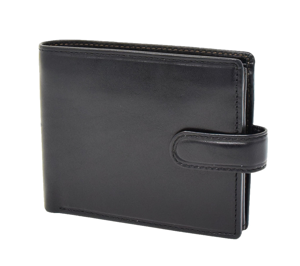 DR431 Men's Buckle Closure Leather Wallet Black 1