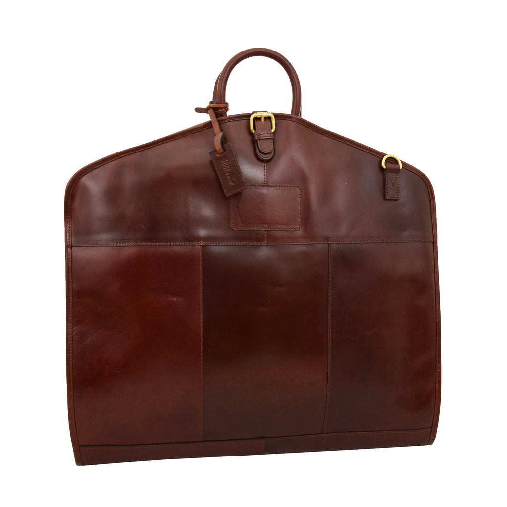 DR281 Buffalo Leather Suit Carrier Garment Bag Brandy 1