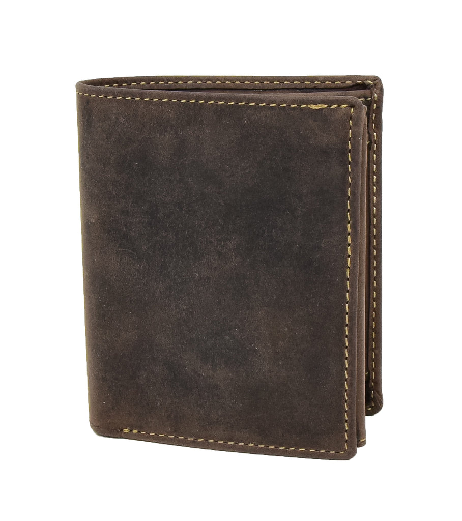 DR403 Men's Bifold Vintage Leather Wallet Brown 2