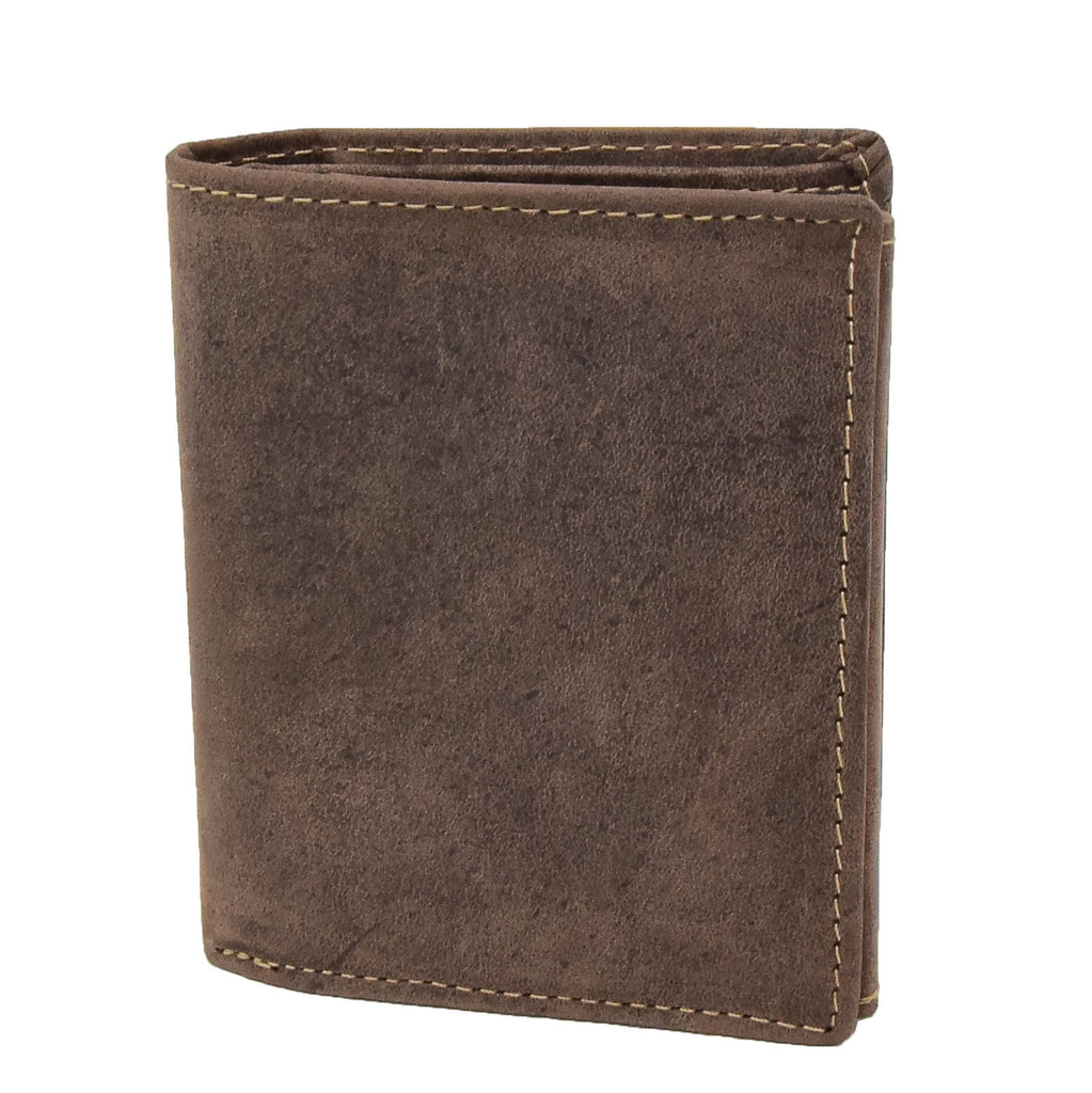 DR406 Men's Small Bifold Leather Wallet  Brown 1