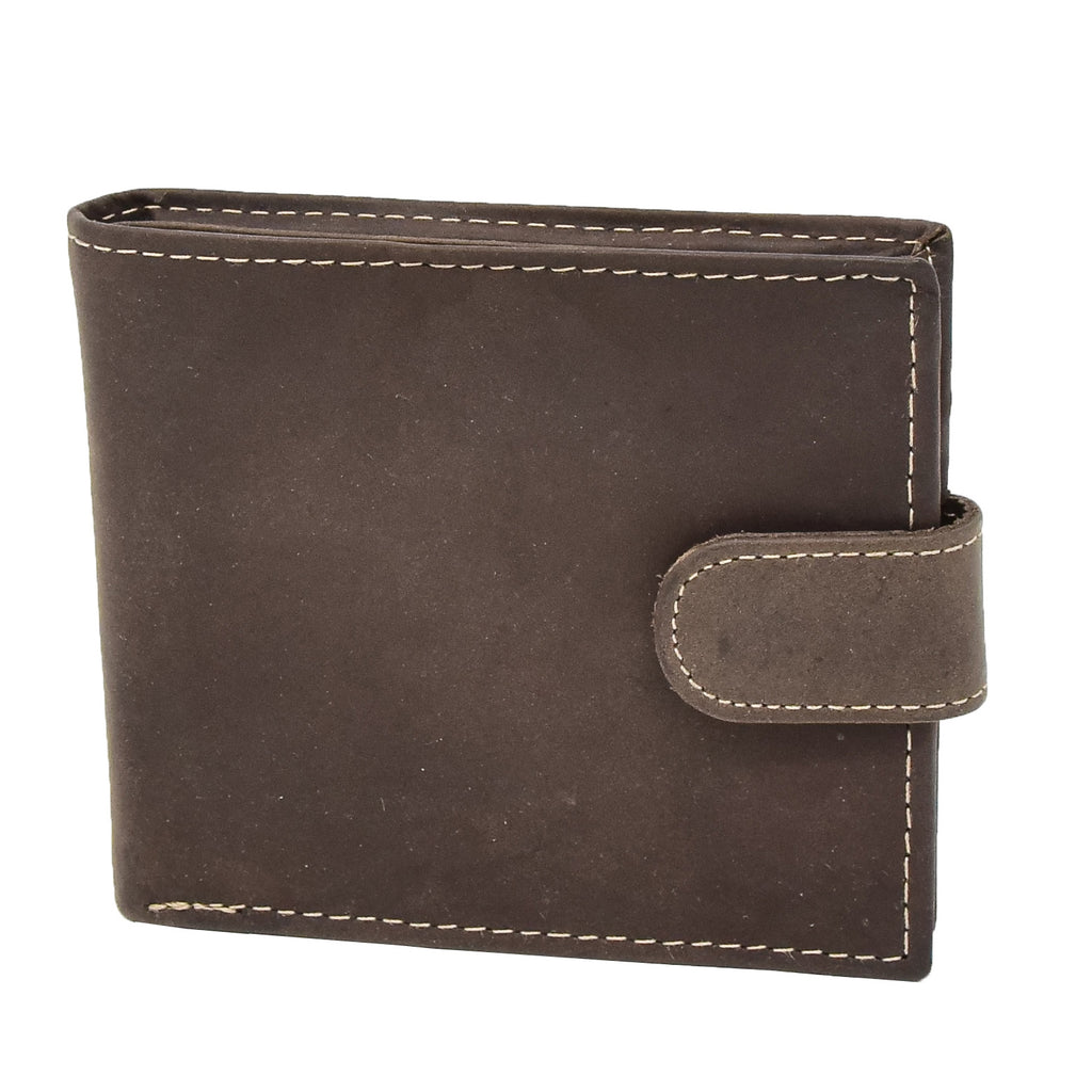 DR408 Men's Bifold Leather Notecase Wallet Brown 1