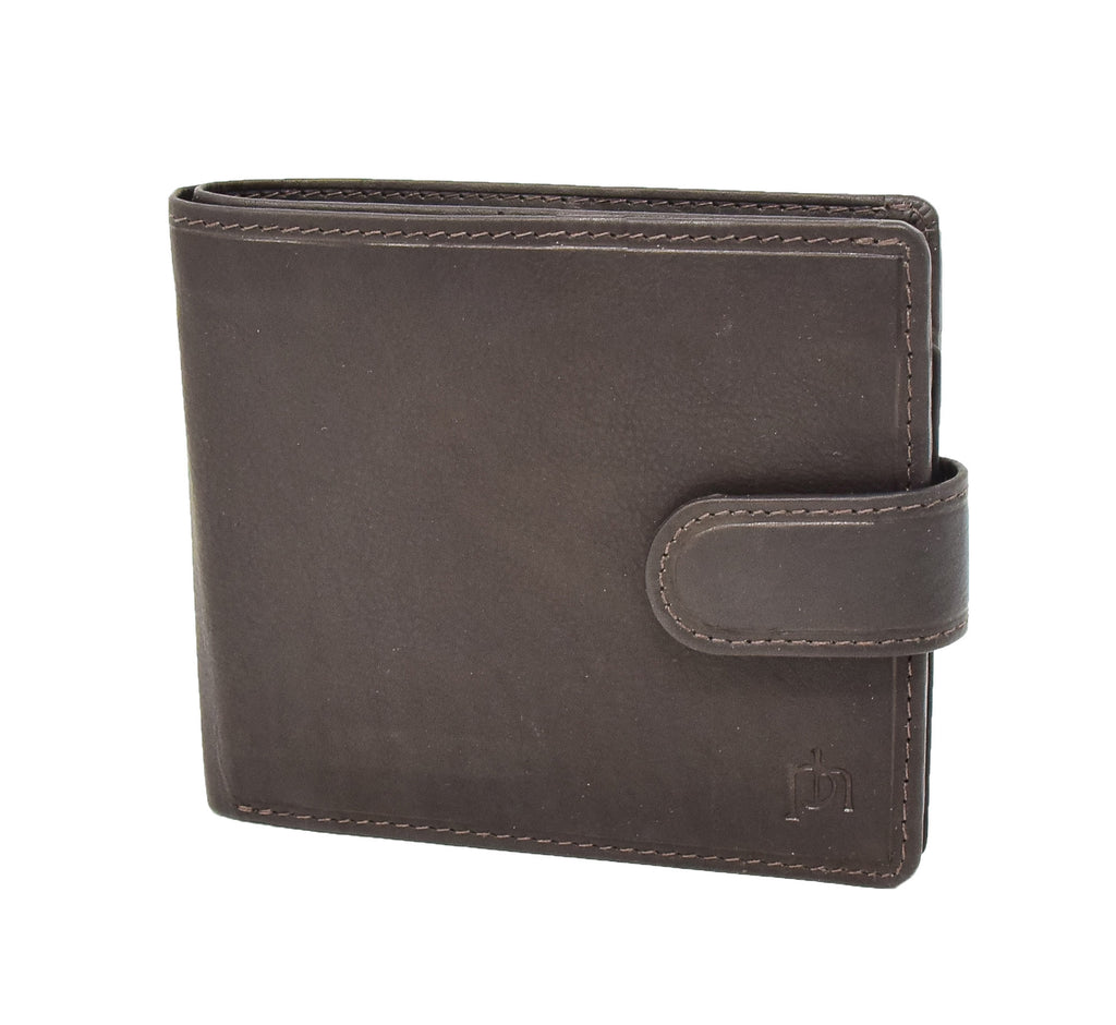 DR418 Men's Slim Folding Leather Wallet Brown 1