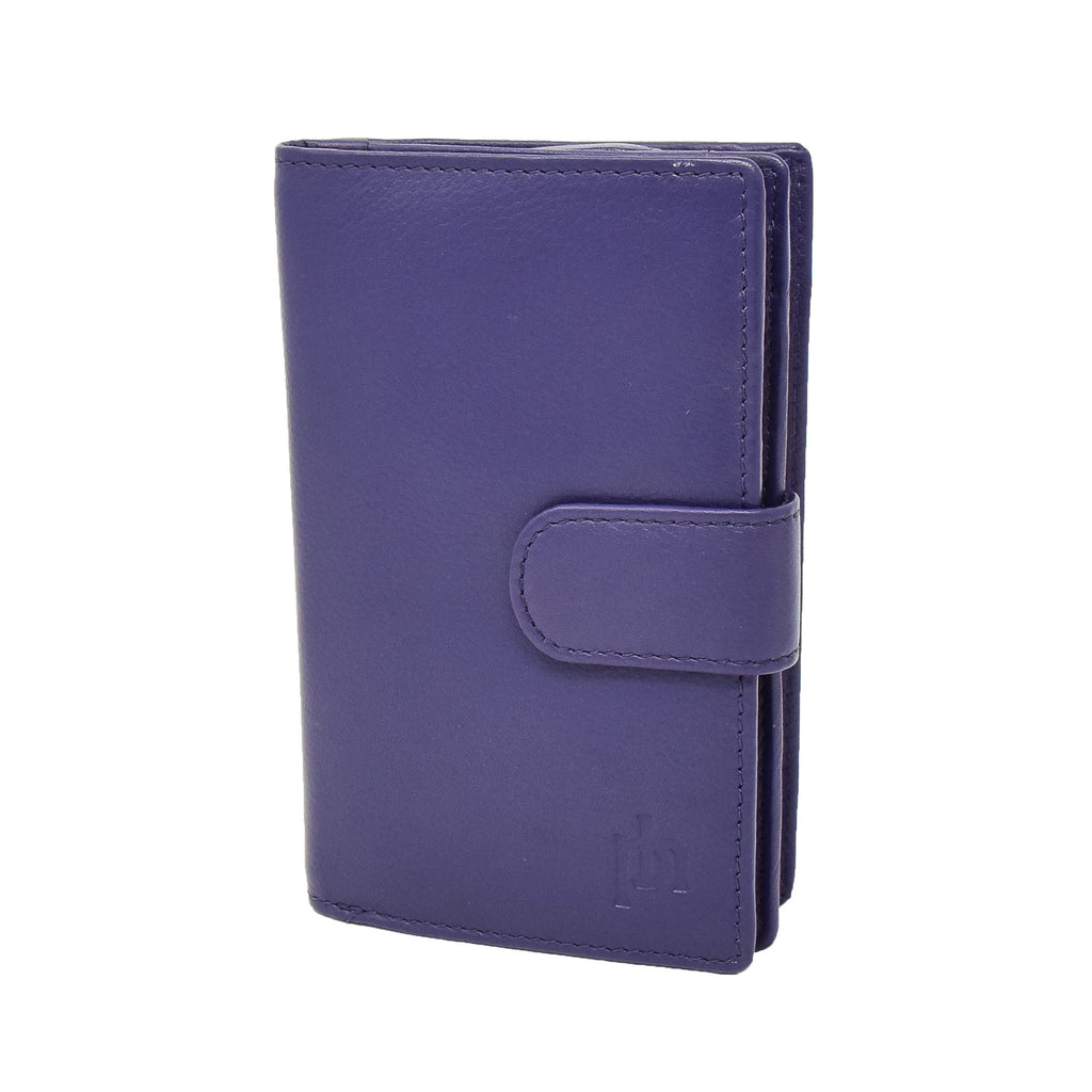 DR420 Women's Booklet Style Leather Purse Purple 1