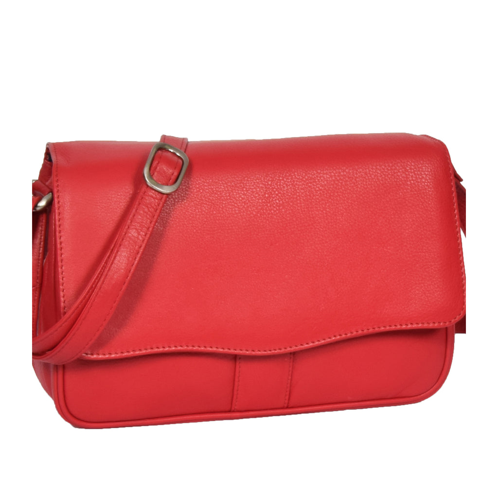 DR313 Women’s Leather Shoulder Messenger Handbag Red 1