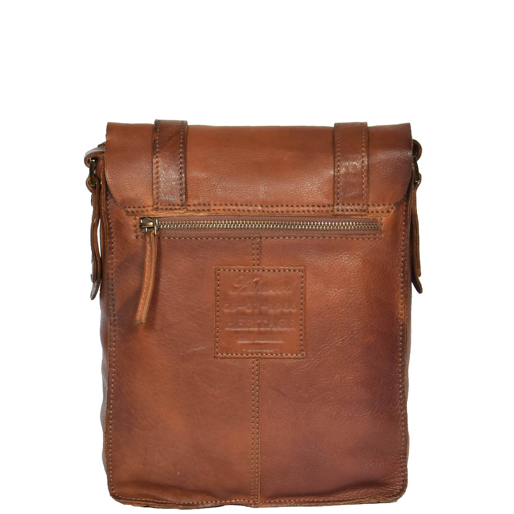 DR278 Real Leather Cross Body Messenger Bag Rust 2