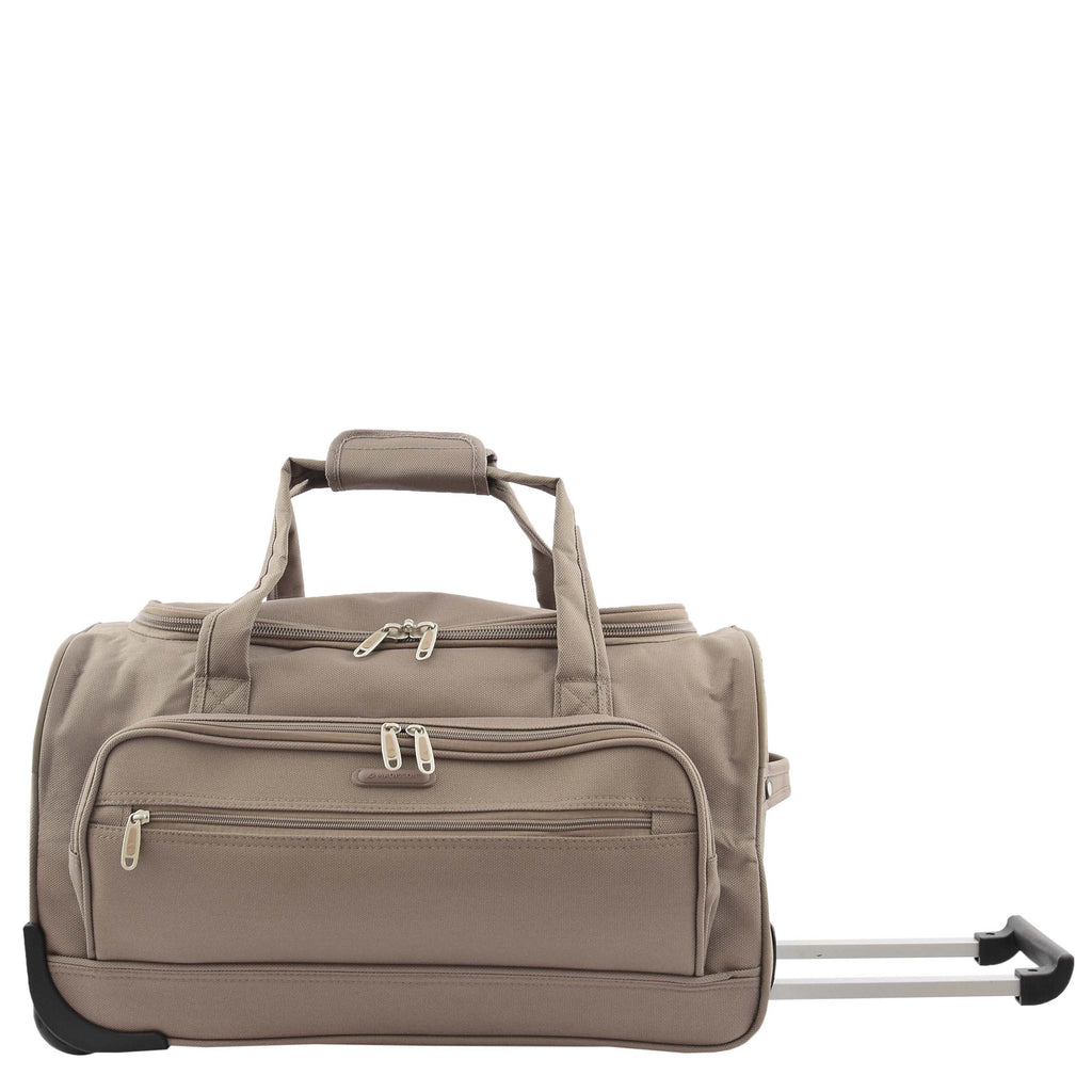 DR487 Lightweight Mid Size Holdall with Wheels Beige 2