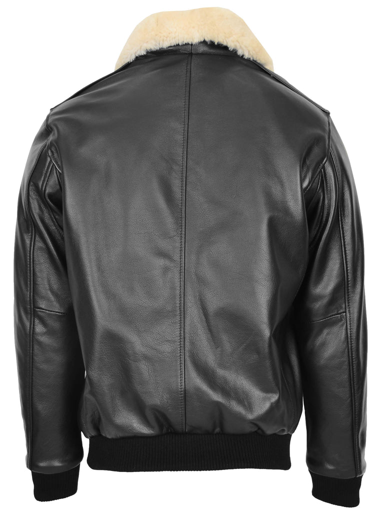 DR140 Men's Classic Leather Pilot Jacket Black 2