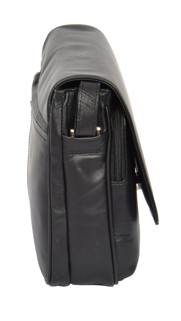 DR365 Women's Leather Cross Body Shoulder Bag Black 3