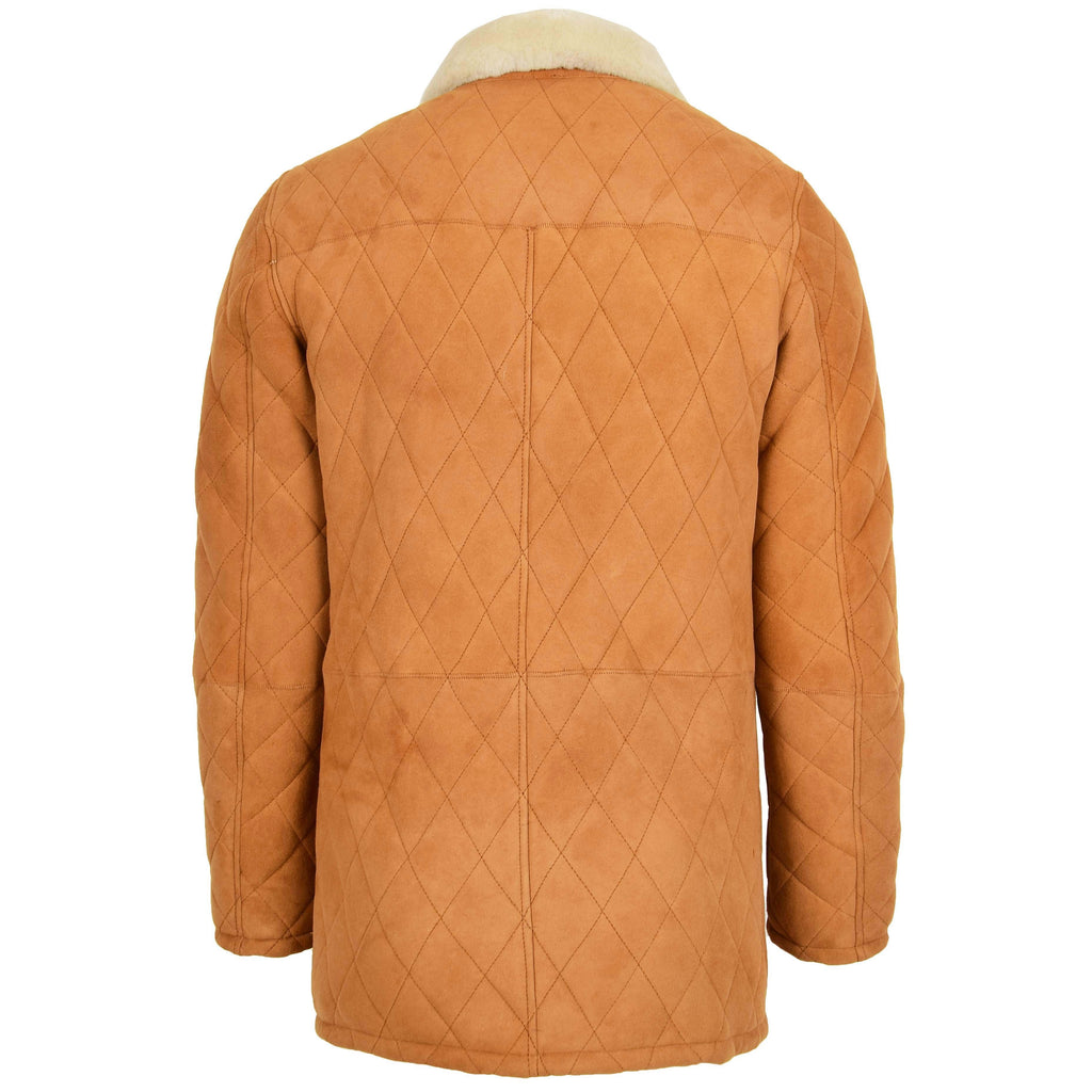 DR148 Men's Classic Sheepskin Jacket Fur Tan 2
