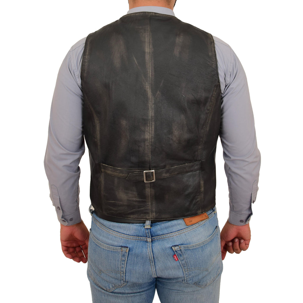 DR135 Men's Classic Waistcoat Leather Rub Off 2