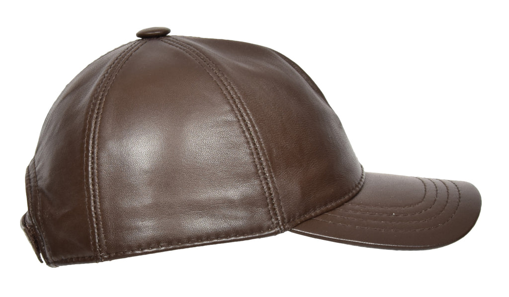 DR395 Classic Leather Baseball Cap Brown 2
