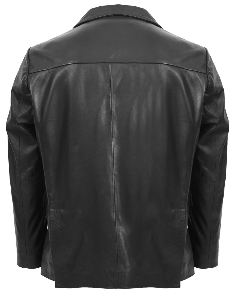DR170 Men's Blazer Leather Jacket Black 4