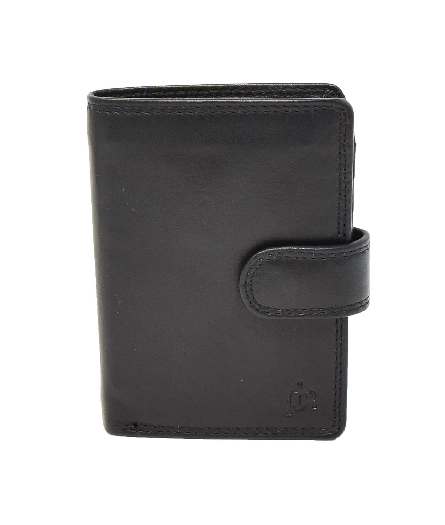 DR414 Small Leather Credit Card Wallet Black 2