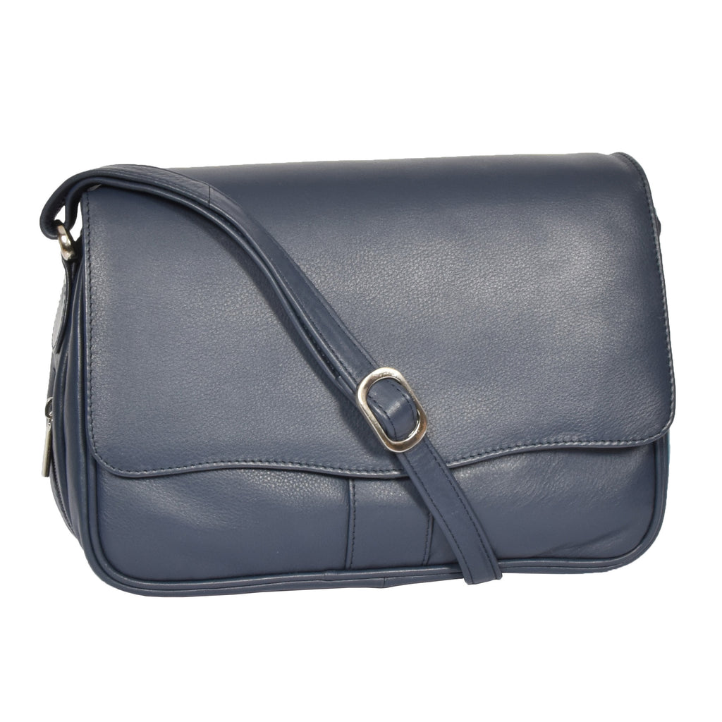 DR313 Women’s Leather Shoulder Messenger Handbag Navy 1