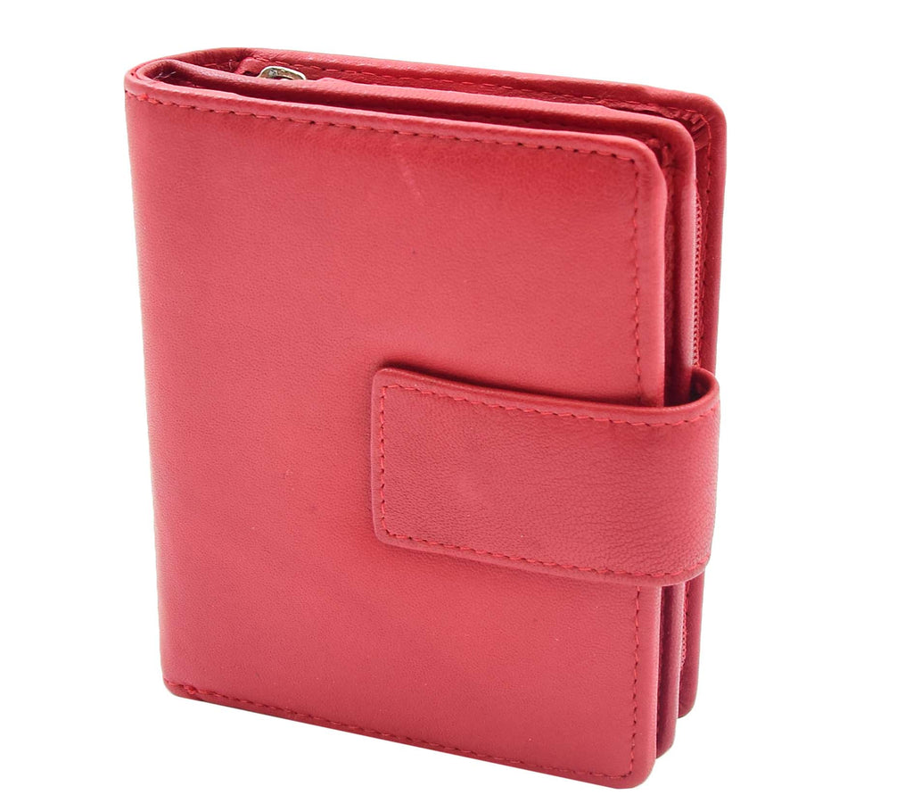 DR447 Women's Leather Purse Booklet Style Wallet Red 3