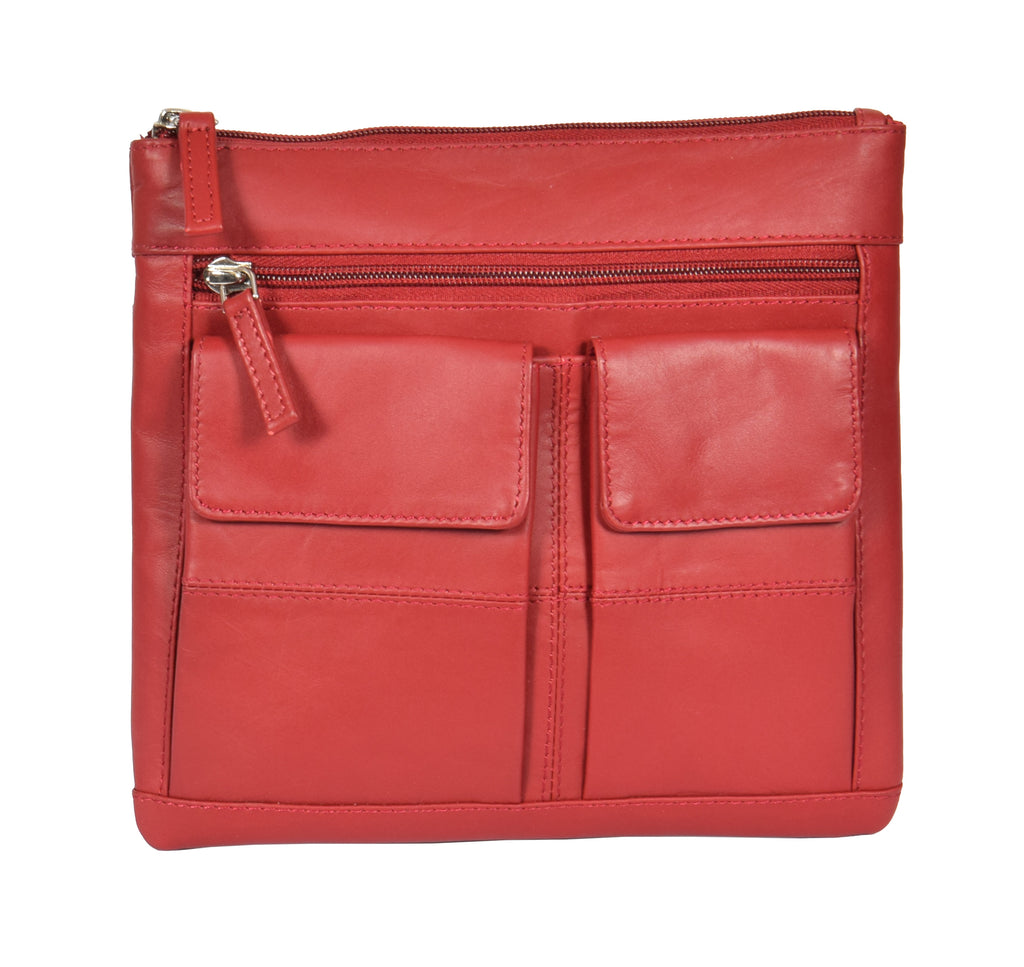 DR369 Women's Soft Leather Flight Sling Bag Red 3