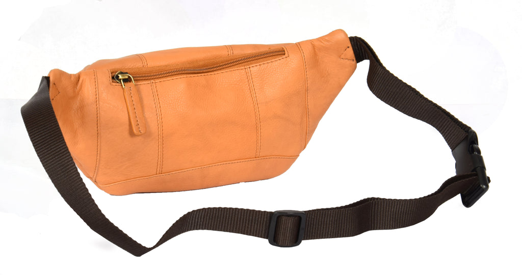 DR377 Real Leather Bum Bag Belt Waist Pack Sand 2