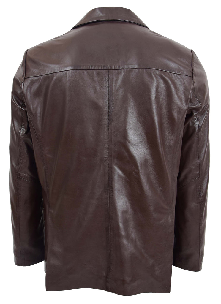 DR170 Men's Blazer Leather Jacket Brown 2