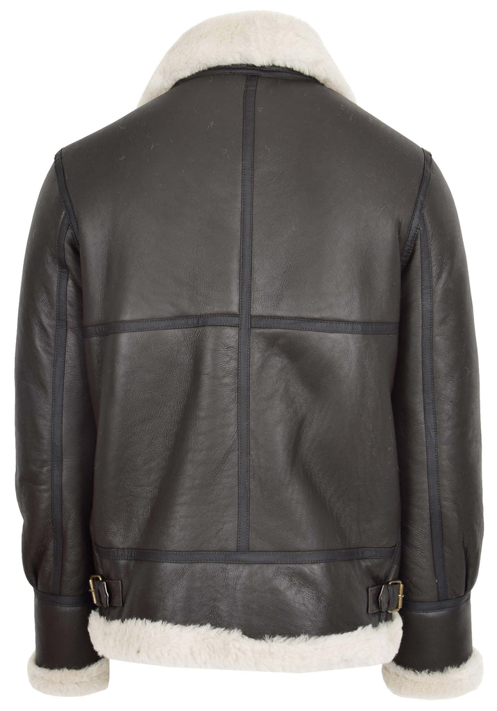 DR166 Men's Sheepskin Classic Leather Jacket White 2