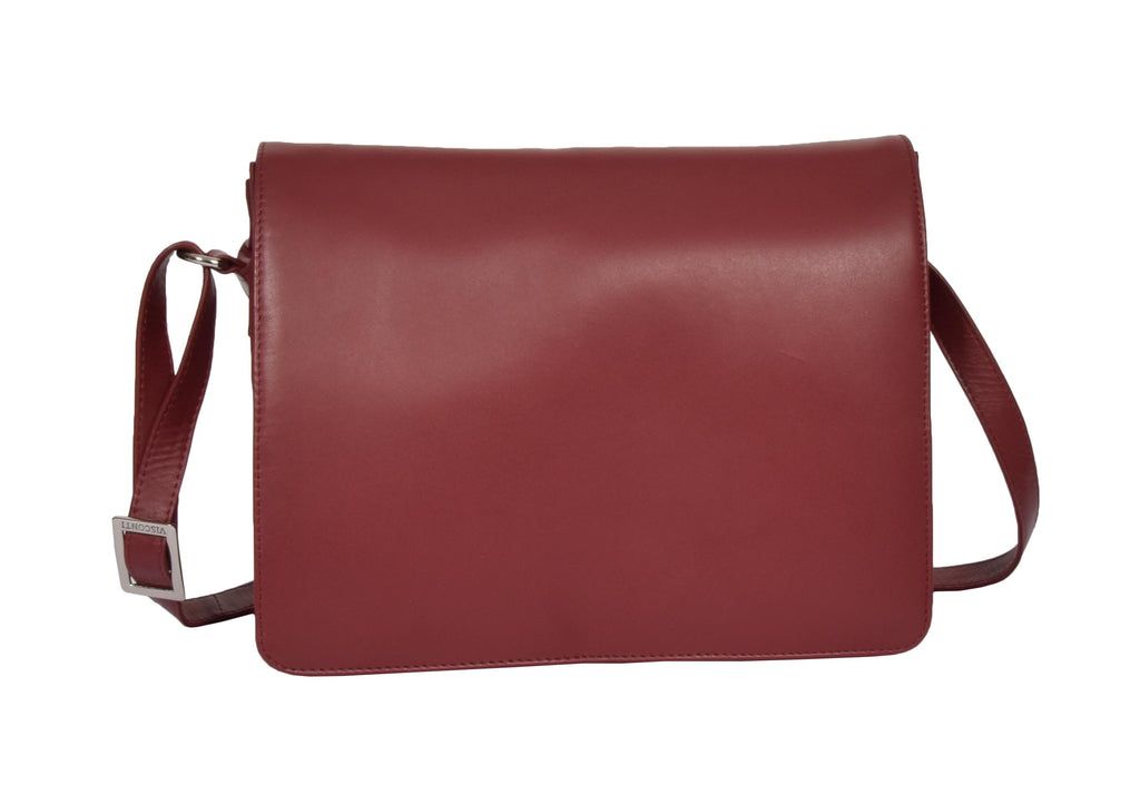 DR363 Women's Leather Cross Body Bag Red 3