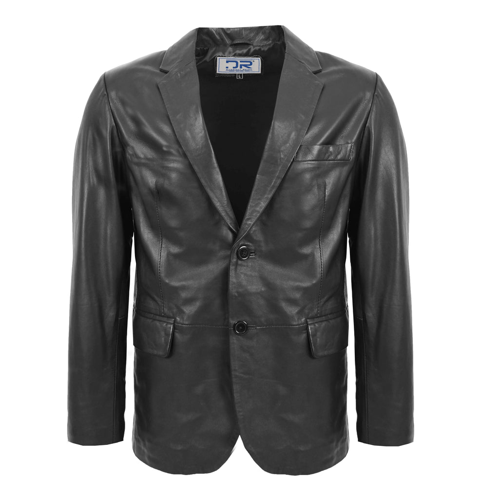 DR170 Men's Blazer Leather Jacket Black 1