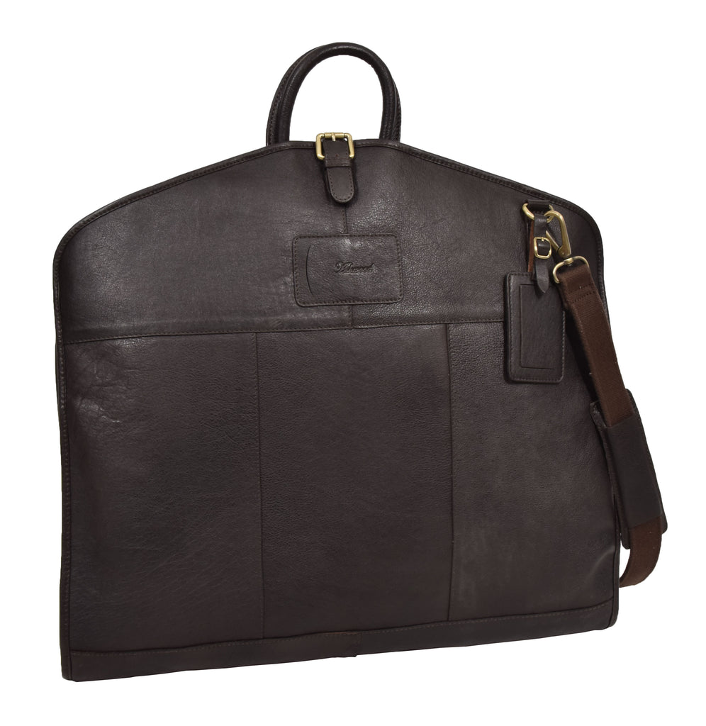 DR281 Buffalo Leather Suit Carrier Garment Bag Brown 9