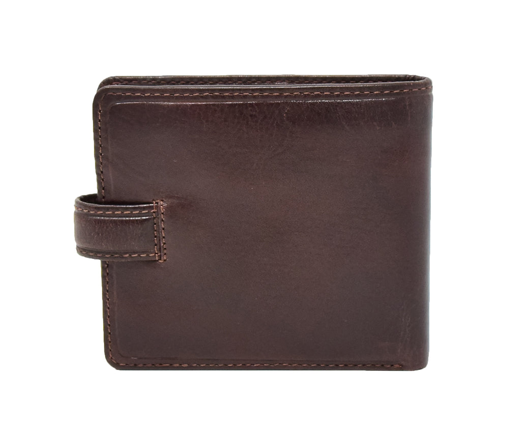 DR438 Men's RFID Slim Fold Leather Wallet Brown 4