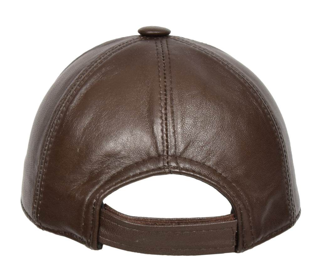 DR395 Classic Leather Baseball Cap Brown 3