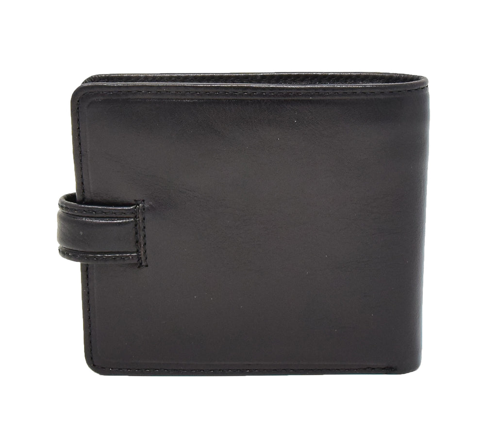 DR438 Men's RFID Slim Fold Leather Wallet Black 4