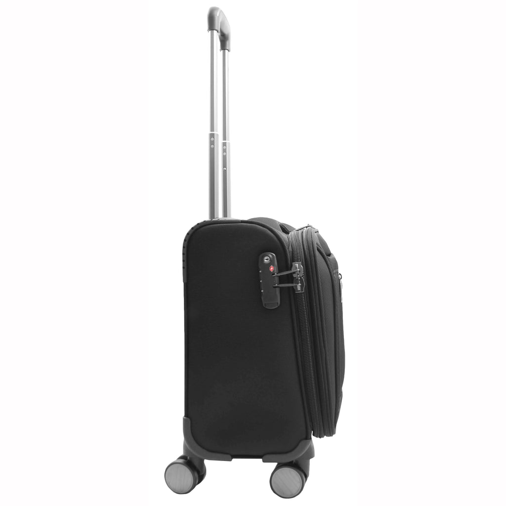 DR527 Pilot Case Cabin Bag With Four Wheels Black 3