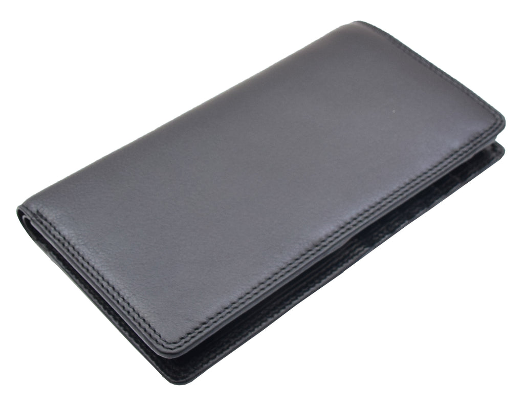DR452 Real Leather Vertical Bifold Breast Wallet Black 4