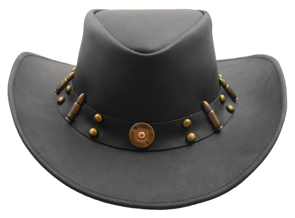 DR508 Western Cowboy Real Leather Hat Black 3