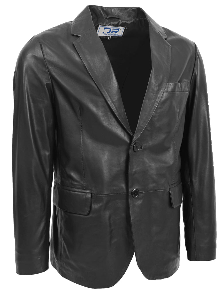 DR170 Men's Blazer Leather Jacket Black 5