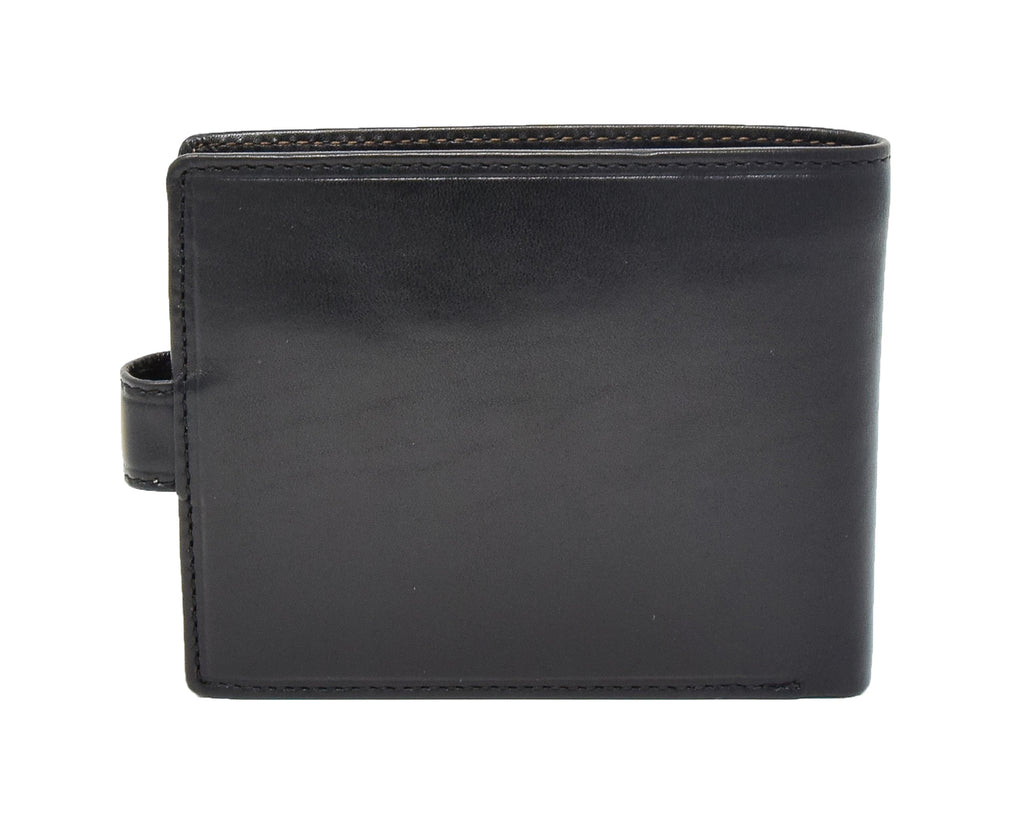 DR431 Men's Buckle Closure Leather Wallet Black 3