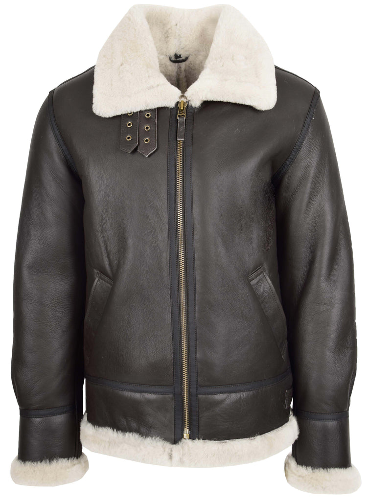 DR166 Men's Sheepskin Classic Leather Jacket White 3
