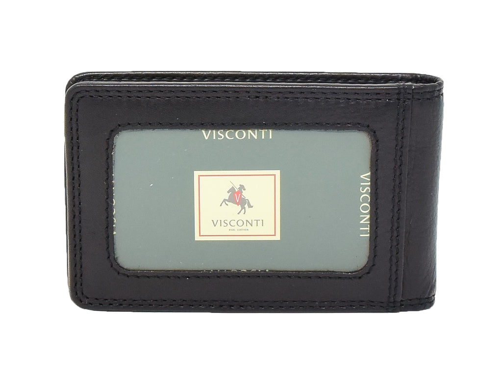 DR425 Slim Fold Leather Card Wallet Black 3