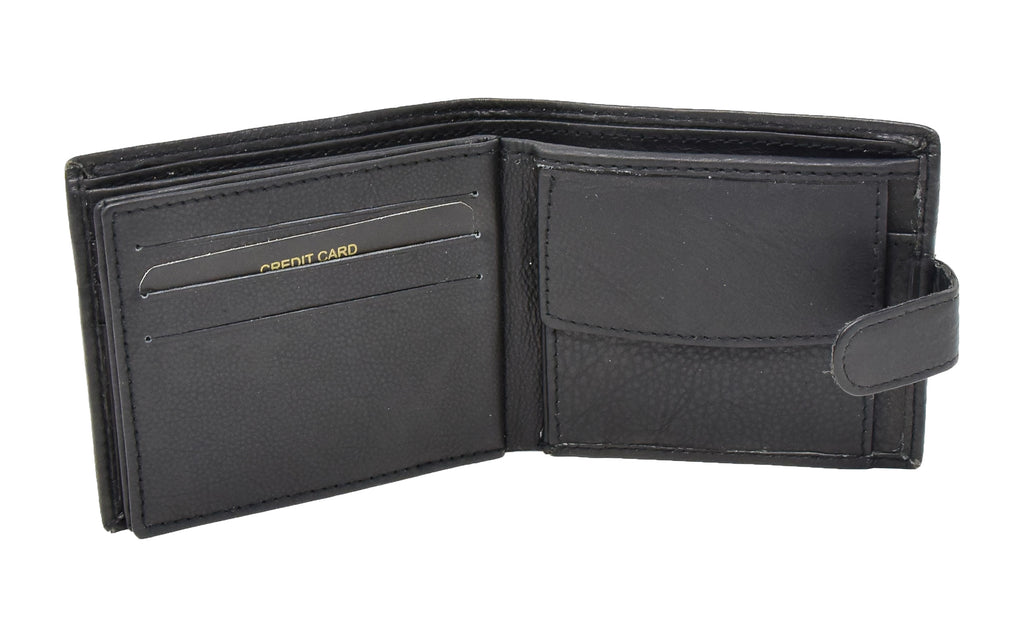 DR408 Men's Bifold Leather Notecase Wallet Black 3
