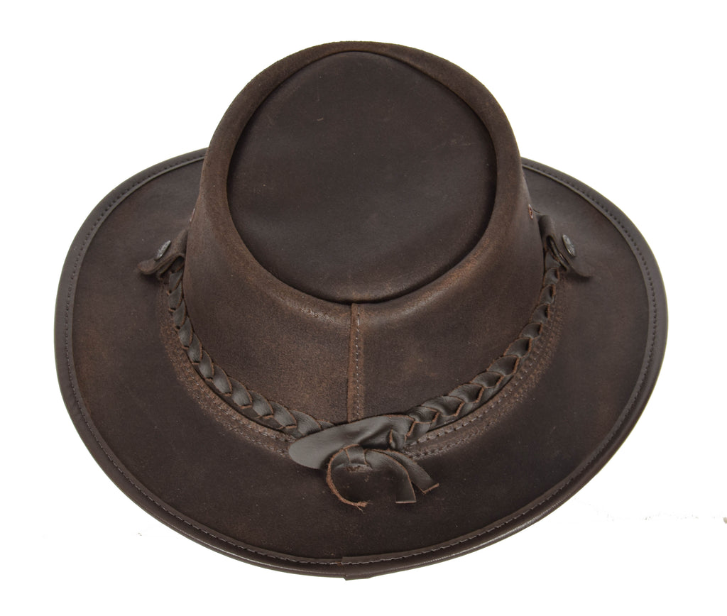 DR398 Original Australian Leather Cowboy Hat Brown 2