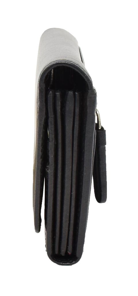 DR428 Women's Envelope Style Leather Purse Black 3